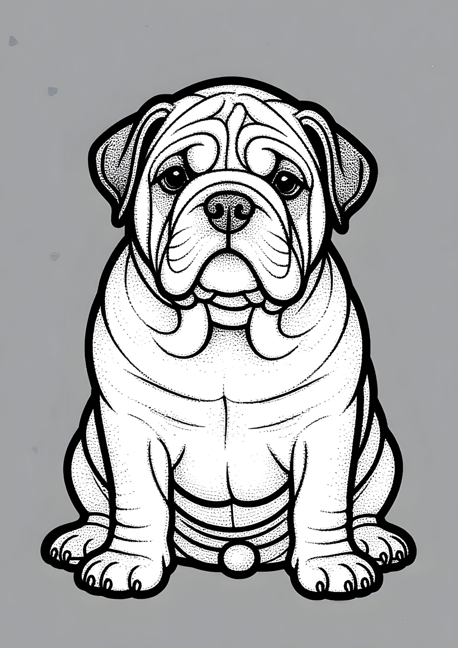 Coloriage Dogue de Bordeaux, variante 3
