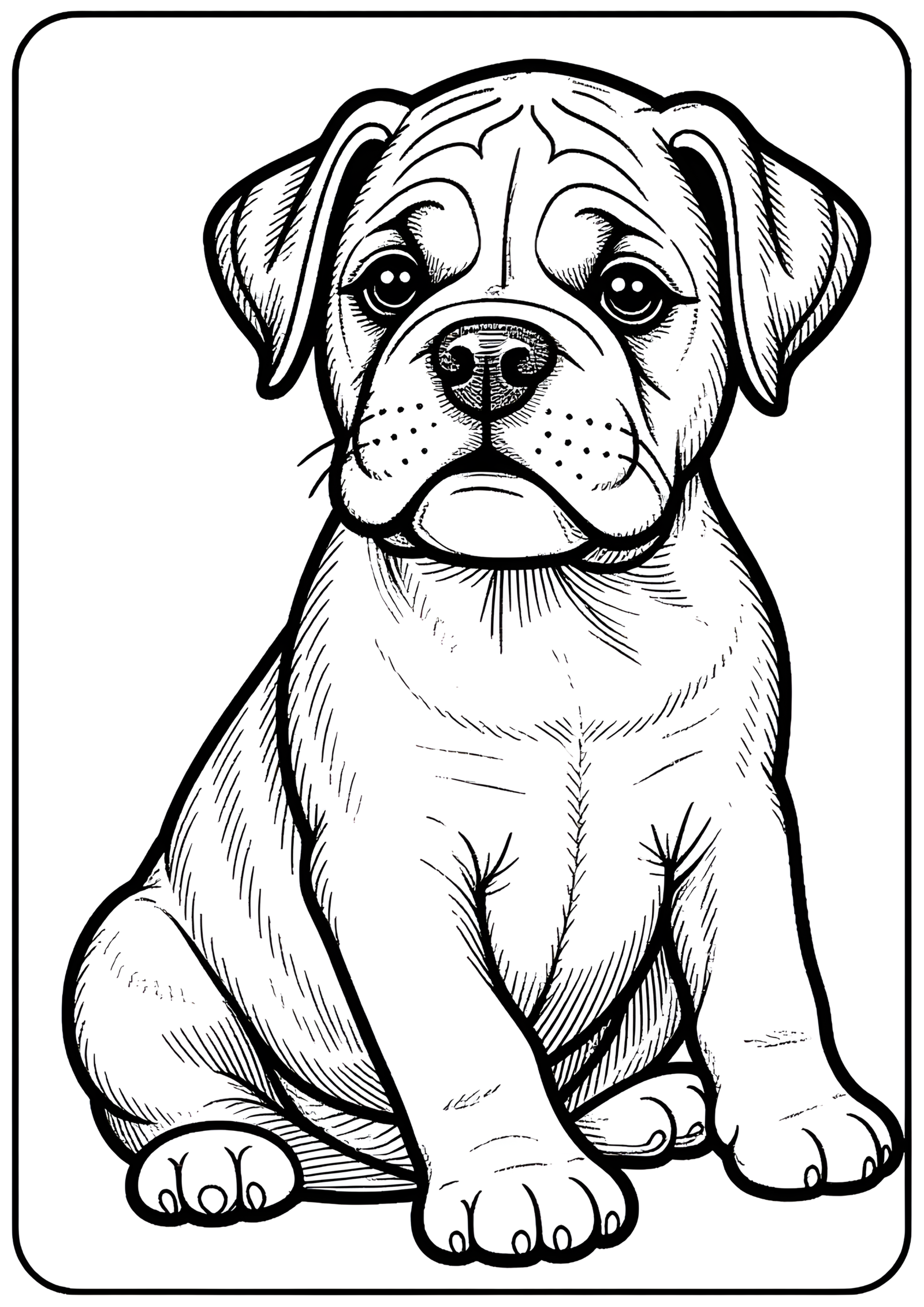 Coloriage Boxer, variante 3