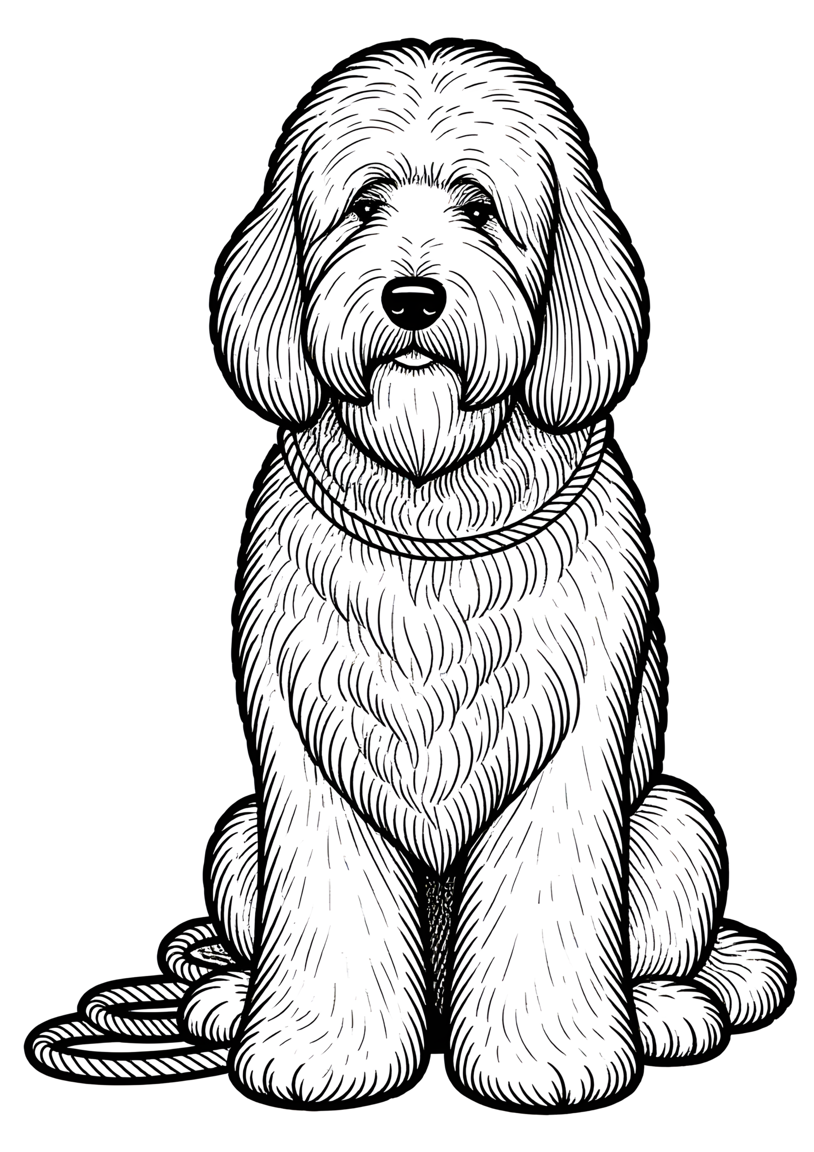 Coloriage Komondor, variante 4