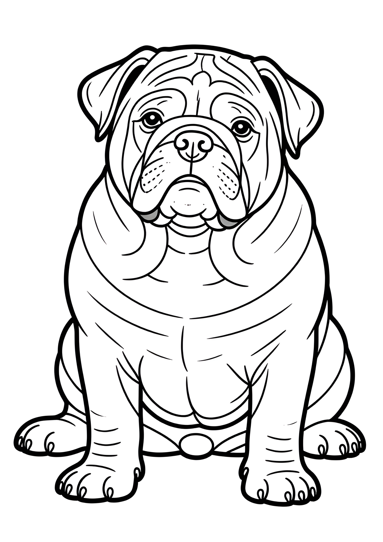 Coloriage Dogue de Bordeaux, variante 4