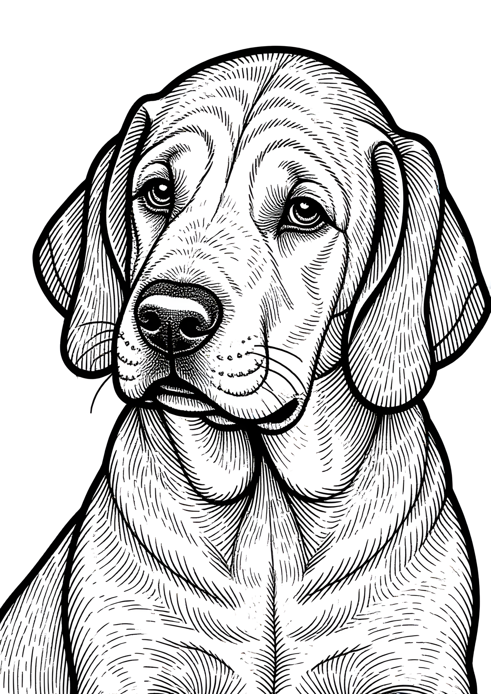 Coloriage Bloodhound, variante 4