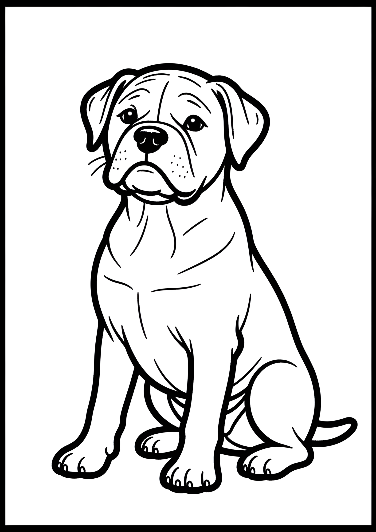 Coloriage Boxer, variante 4