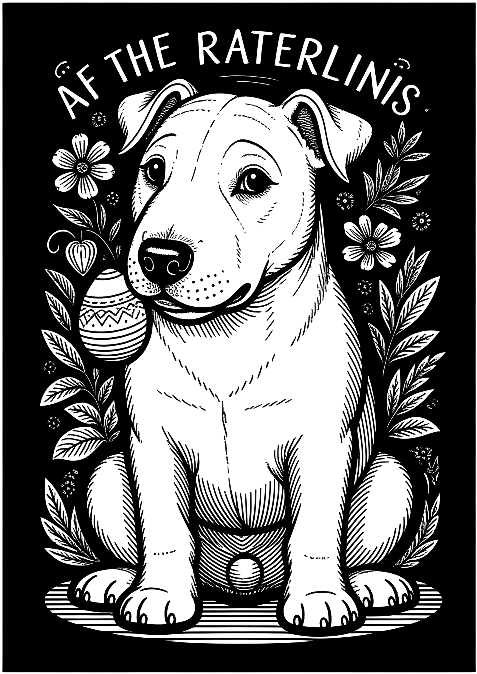 Coloriage Bull Terrier, variante 4