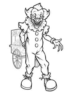Coloriage clown à la fête foraine