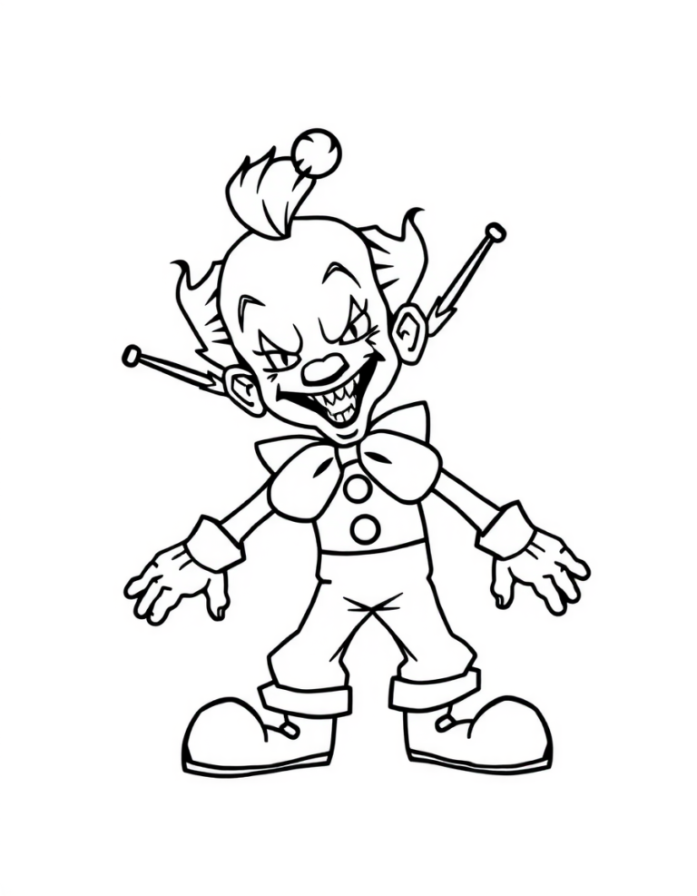 Coloriage clown au nœud papillon à imprimer