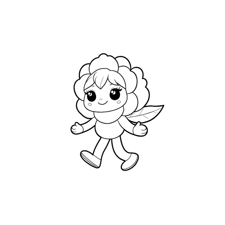 Coloriage fleur en marche à imprimer