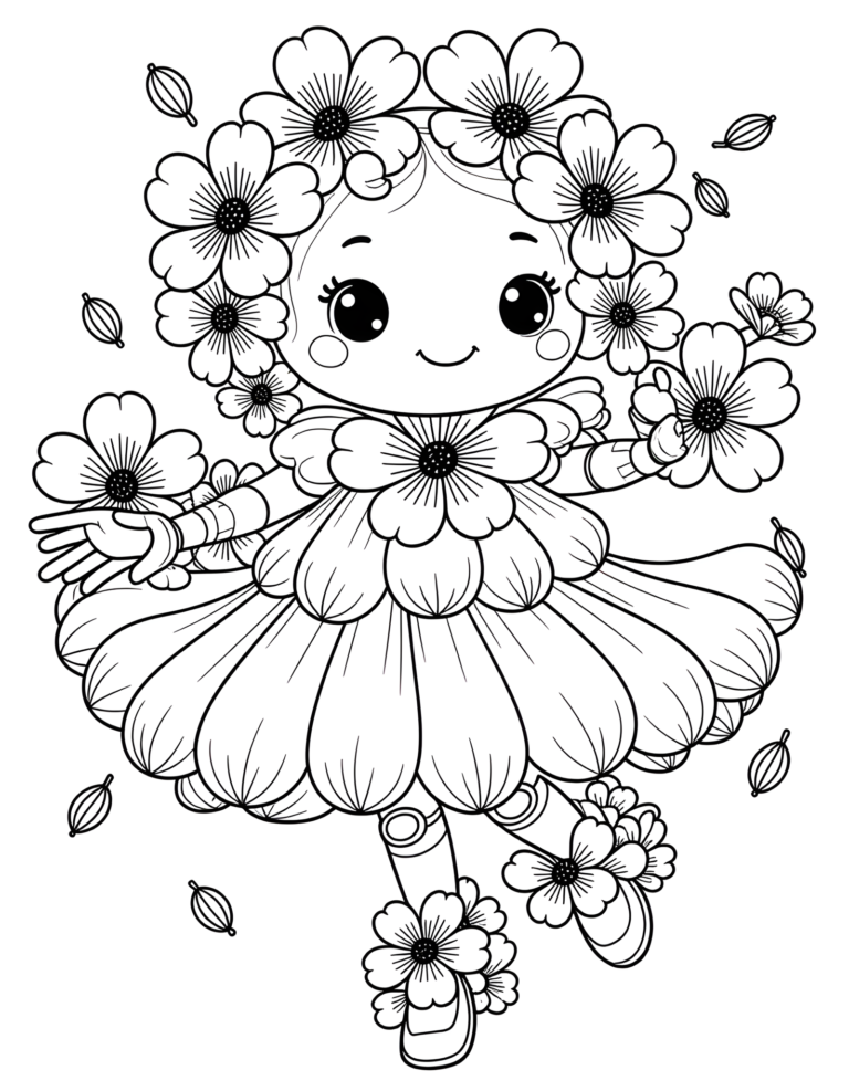 Coloriage fleur un bouquet à la main à imprimer