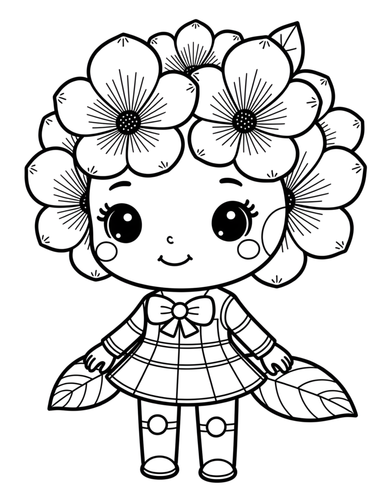 Coloriage fleur au nœud papillon à imprimer