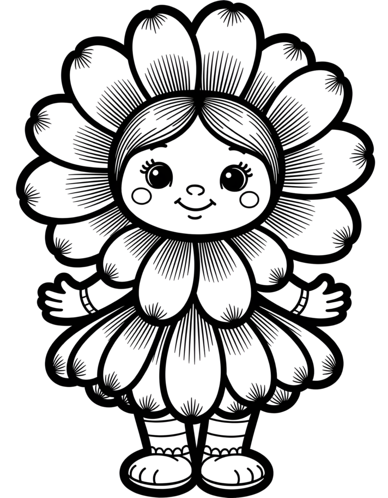 Coloriage fleur aux jambes-tige à imprimer