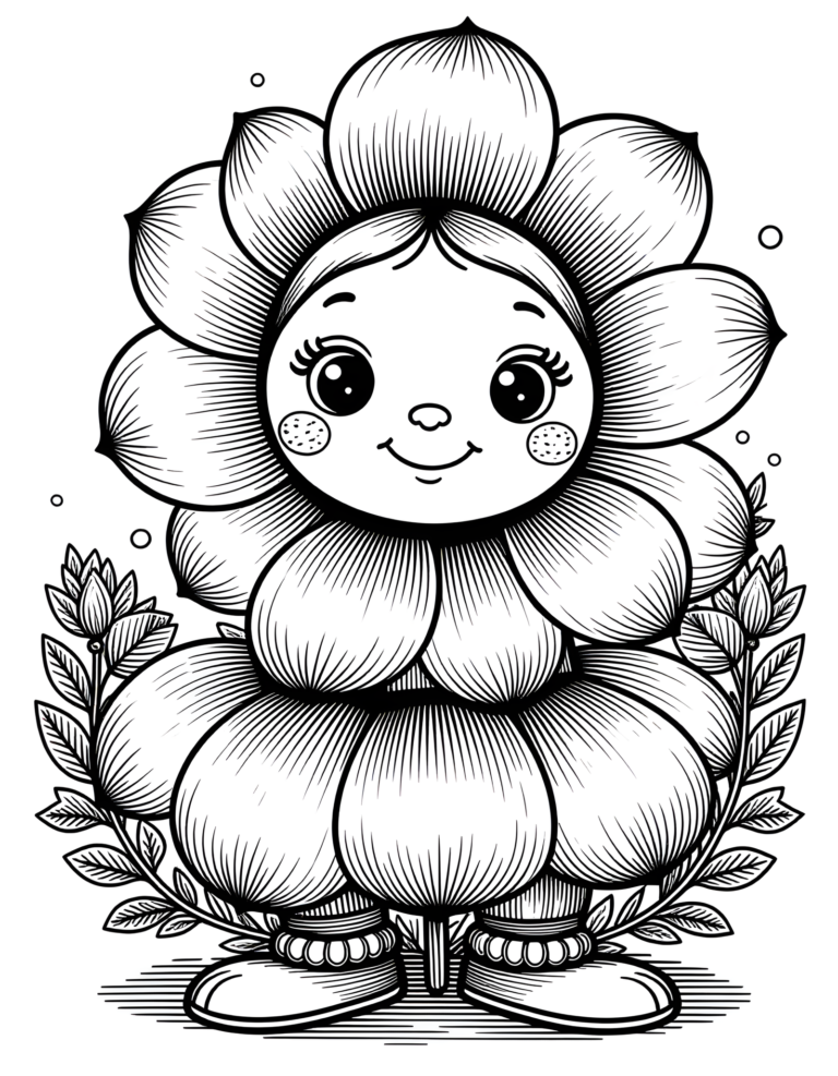 Coloriage fleur mains jointes à imprimer