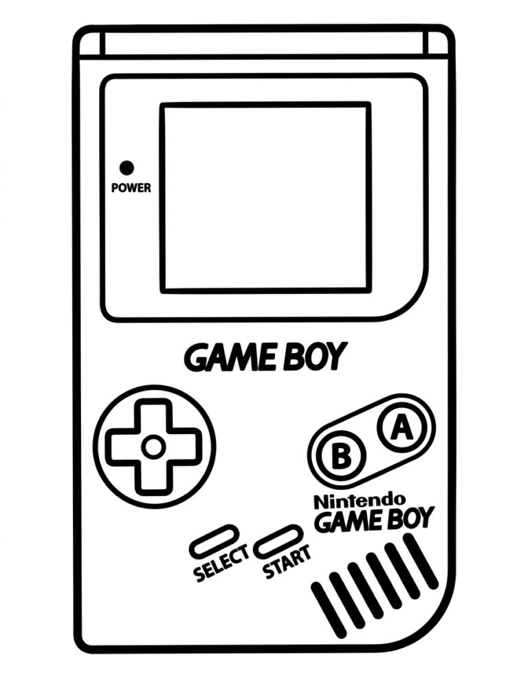 Coloriage Game Boy rétro à imprimer