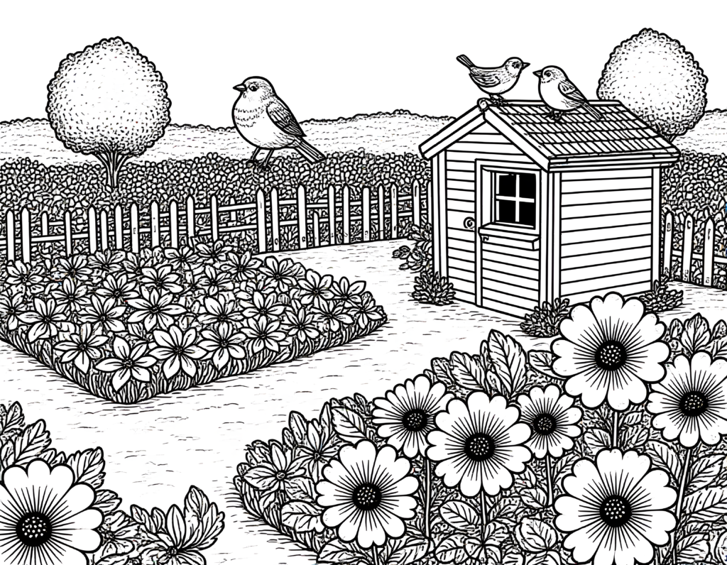 Coloriages Jardins du monde