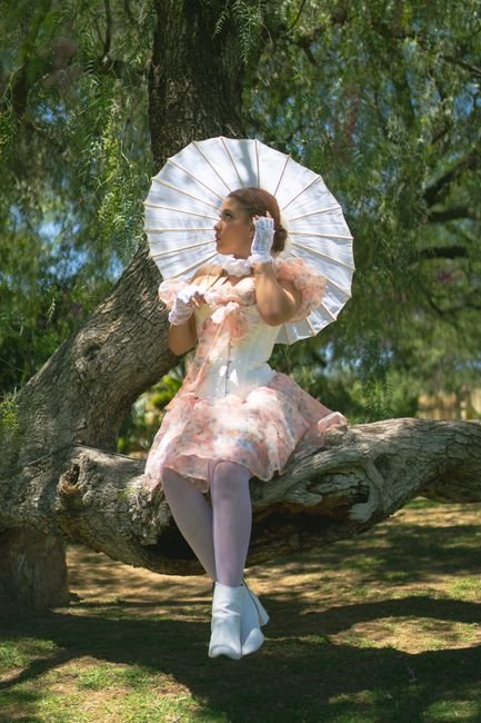 Photo d'un vrai pARASOL FLAMENCO À VOLANTS