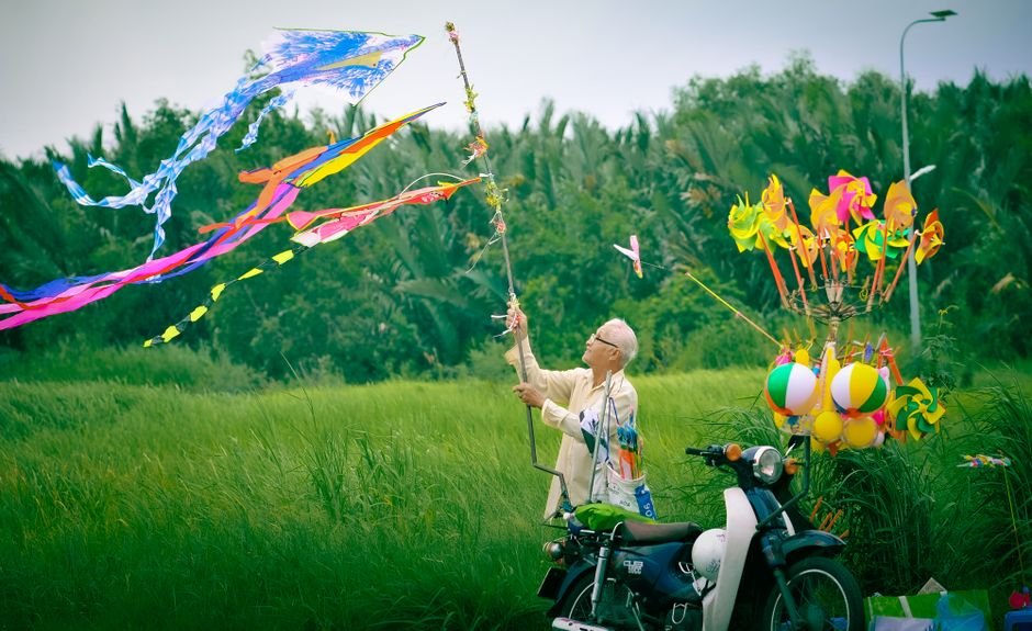 Photo d'un vrai cerf-Volant Vietnamien À Sifflets