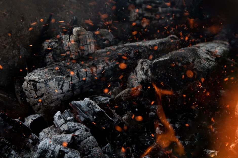 Photo d'un vrai dragon de Feu Dormant sur un Lit de Braises