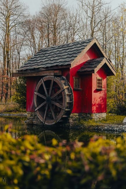 Photo d'un vrai moulin À Eau À Roue À Aubes