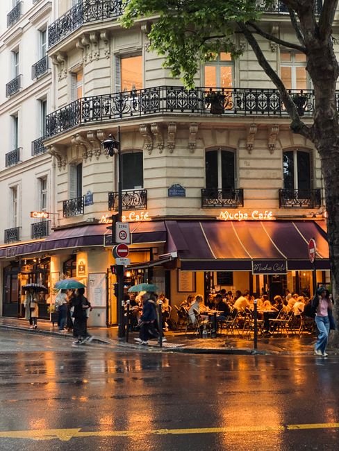 Photo d'un vrai parapluie Parisien Sous la Pluie
