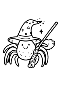 Araignée avec chapeau de sorcière
