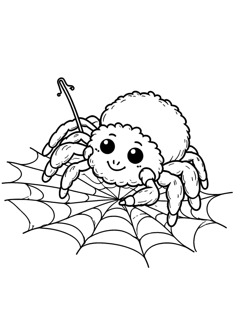 Coloriage Araignée réparant sa toile à imprimer gratuitement