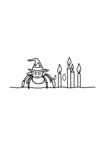 Araignée sorcière aux bougies