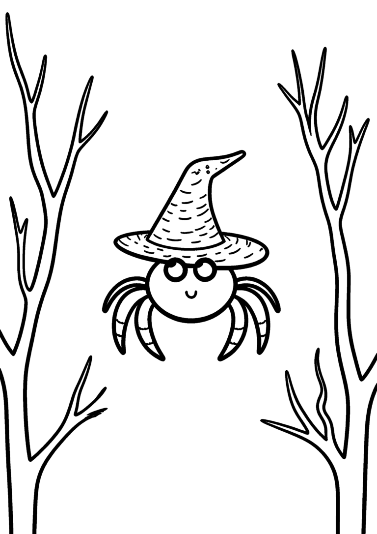 Coloriage Araignée sorcière sur toile à imprimer gratuitement