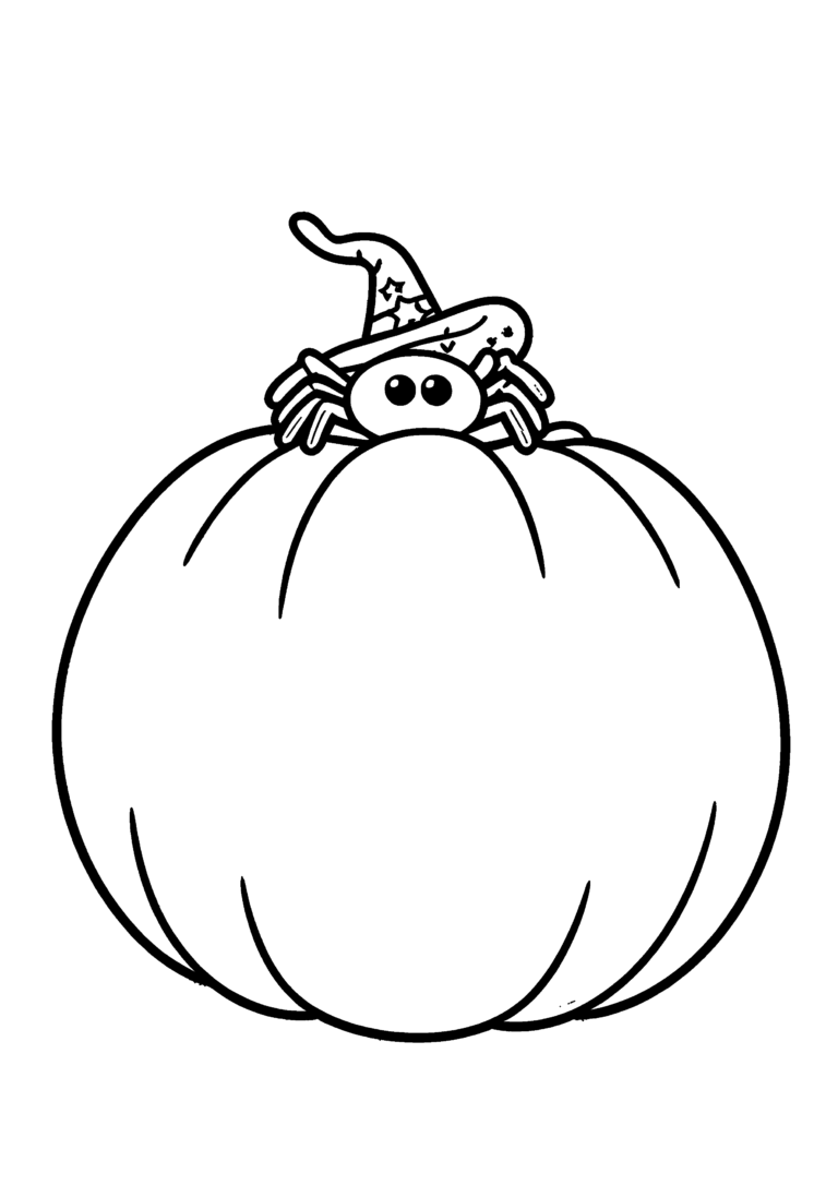 Coloriage Araignée sur citrouille à imprimer gratuitement