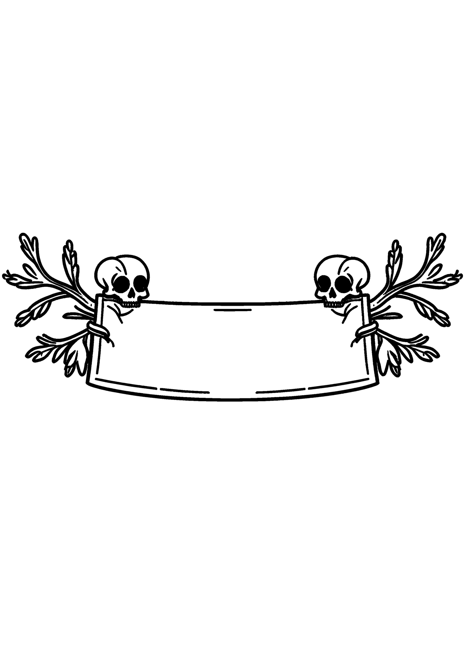 Coloriage Bannière de crânes décorés, variante 3
