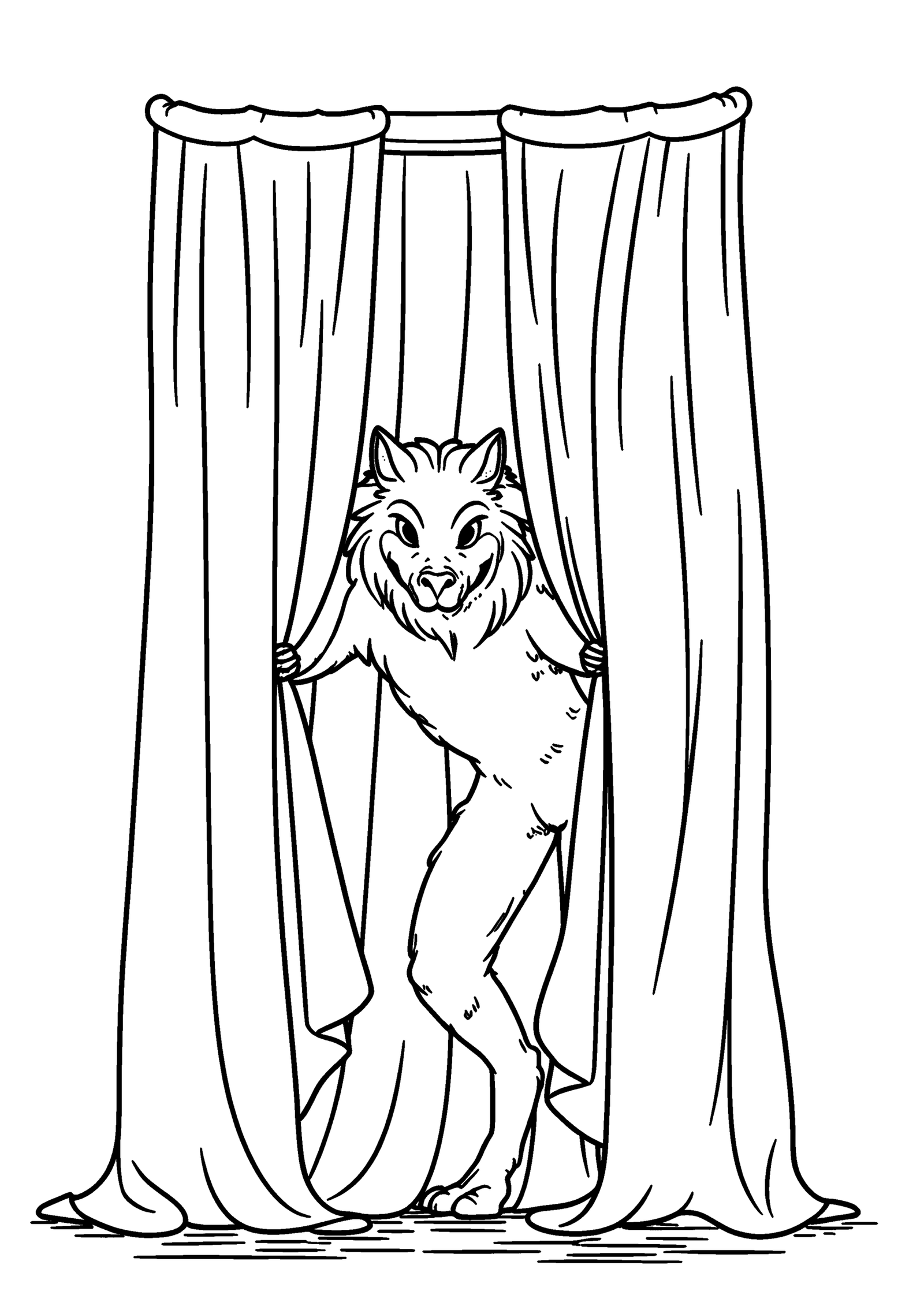 Coloriage Bête dans la sacristie, variante 2