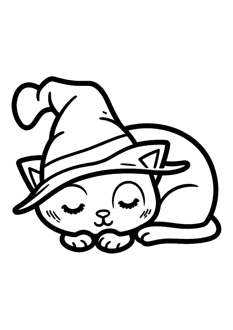 Coloriage Chapeau de sorcière de travers à imprimer gratuitement