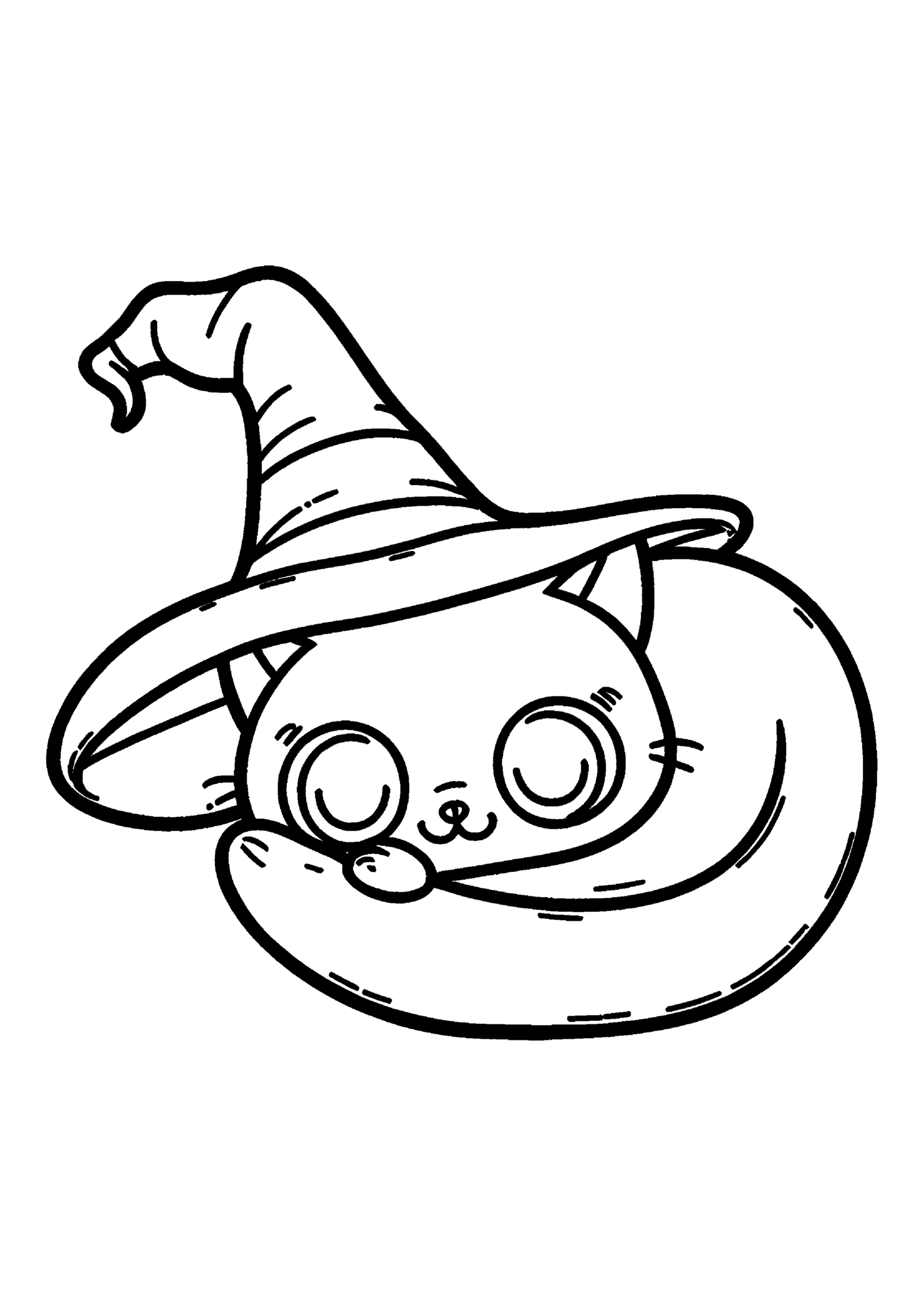 Coloriage Chapeau de sorcière de travers, variante 2