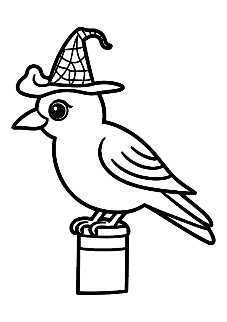 Coloriage Corbeau sur un lampadaire à imprimer gratuitement