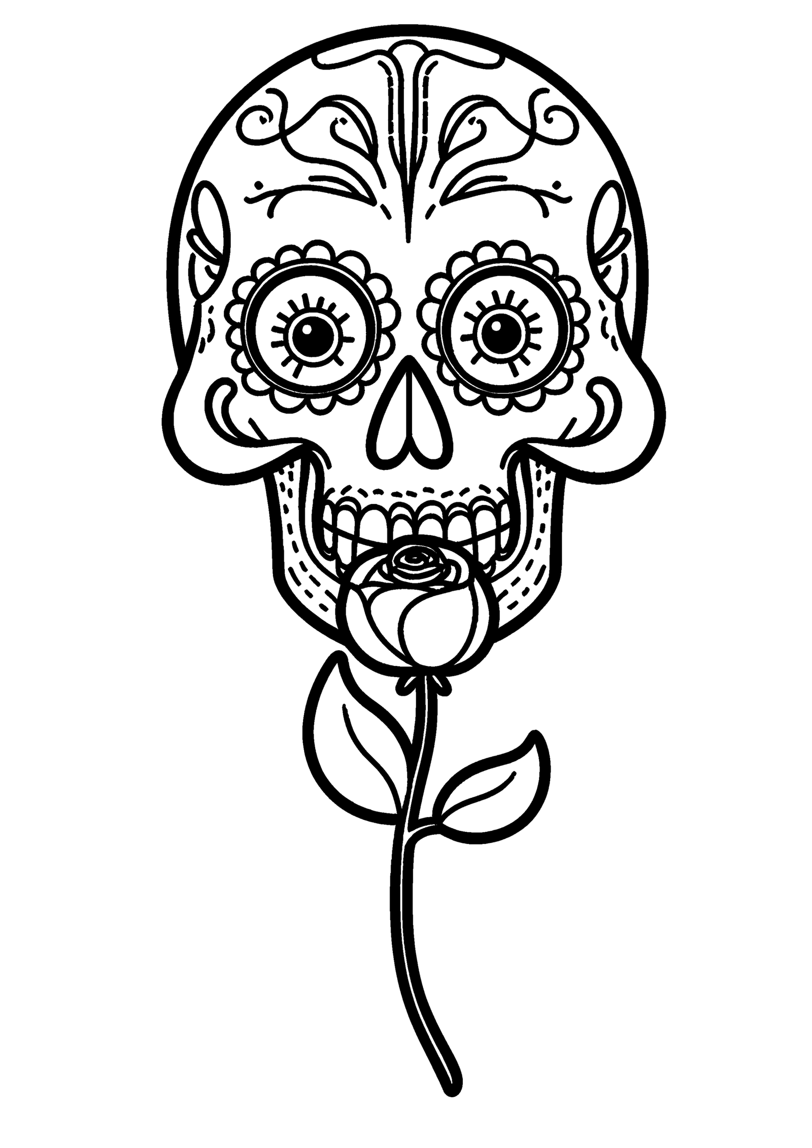 Coloriage Crâne de sucre à imprimer
