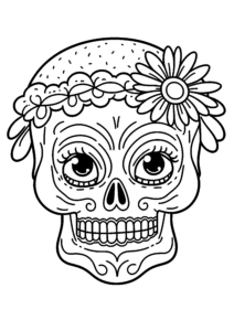 Crâne de sucre fleuri