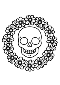 Crâne en sucre fleuri