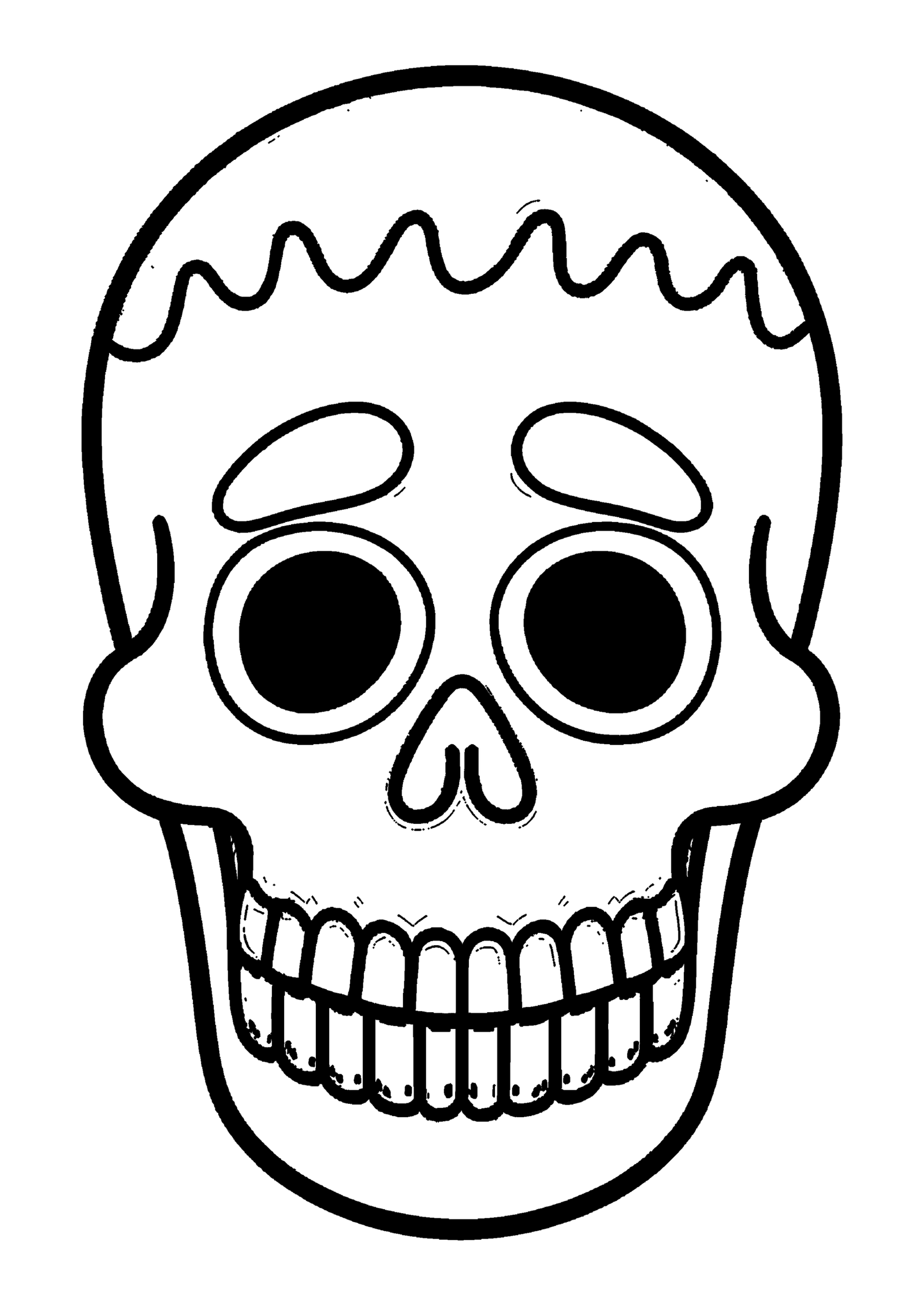 Coloriage Crâne souriant en sucre à imprimer gratuitement
