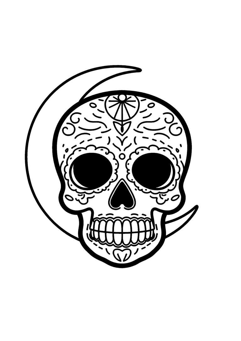 Coloriage Crâne sucré à imprimer gratuitement