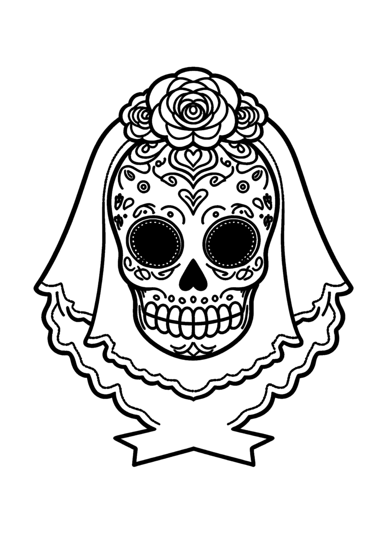 Coloriage Crâne sucré mexicain à imprimer gratuitement
