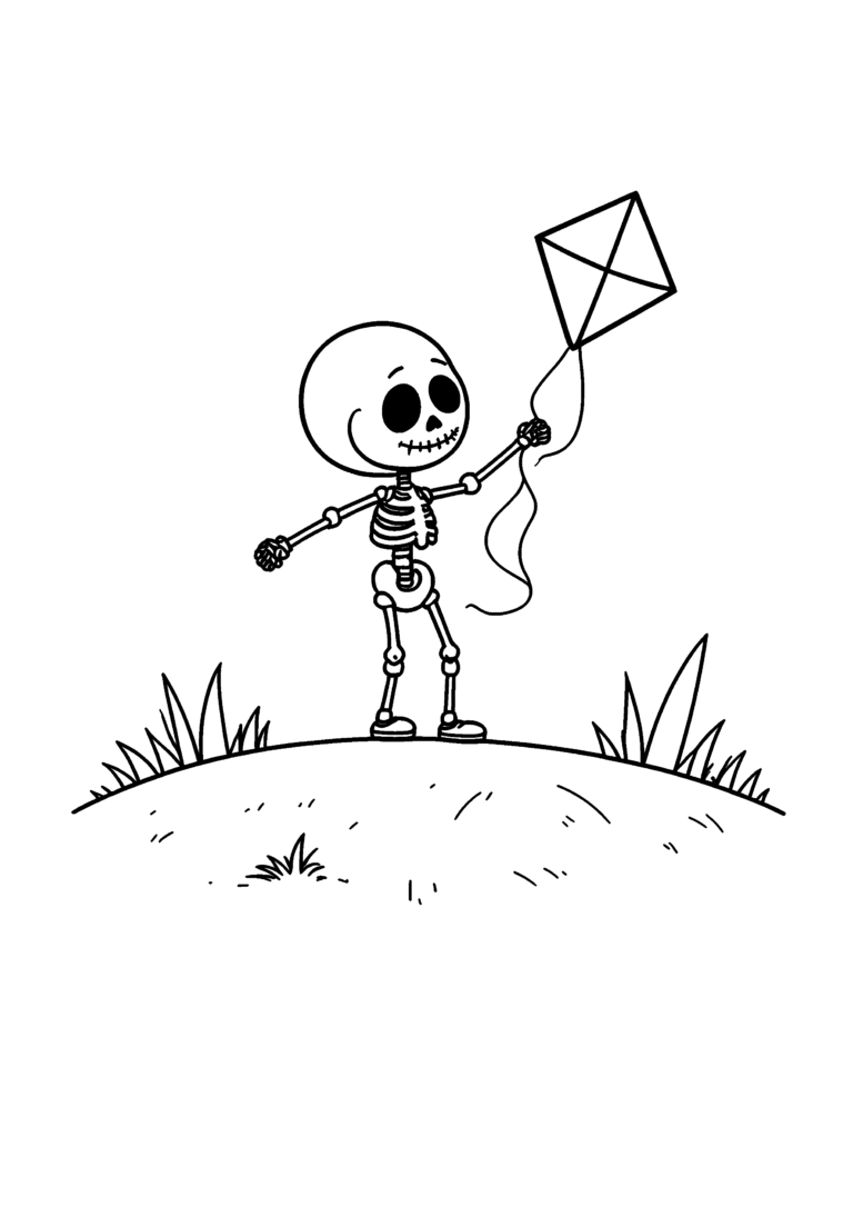 Coloriage Enfant squelette à imprimer gratuitement