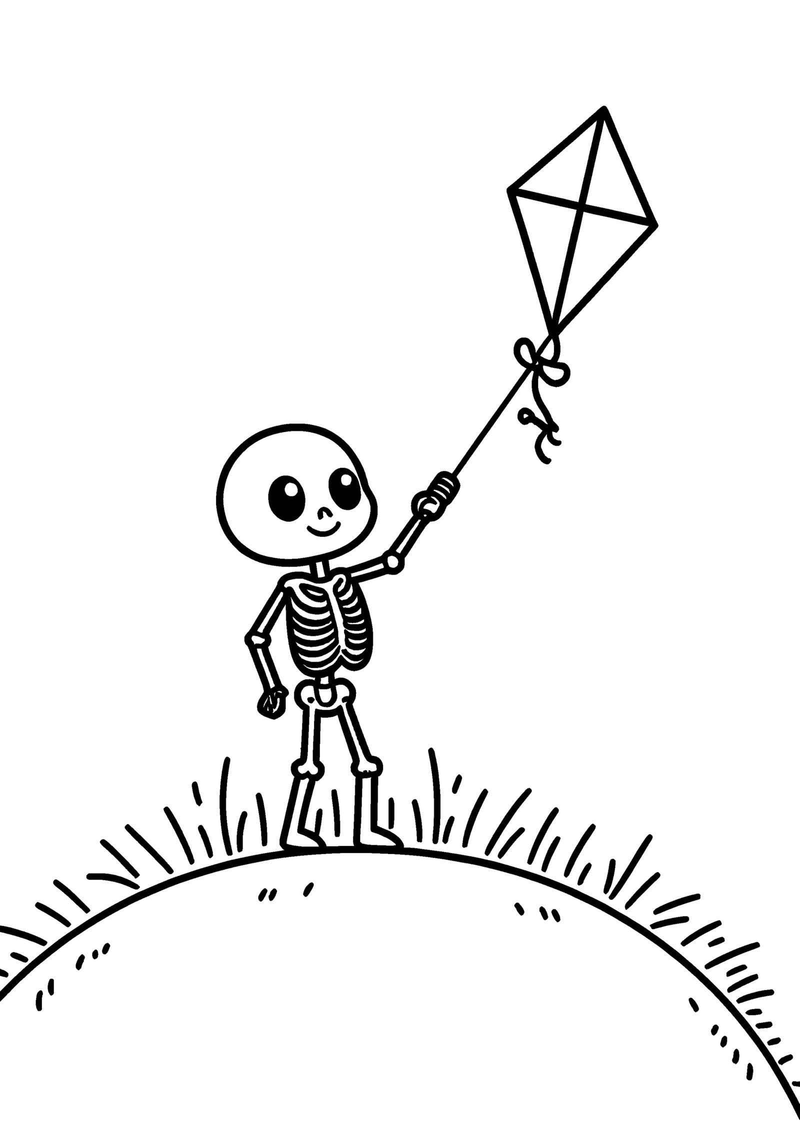 Coloriage Enfant squelette, variante 2