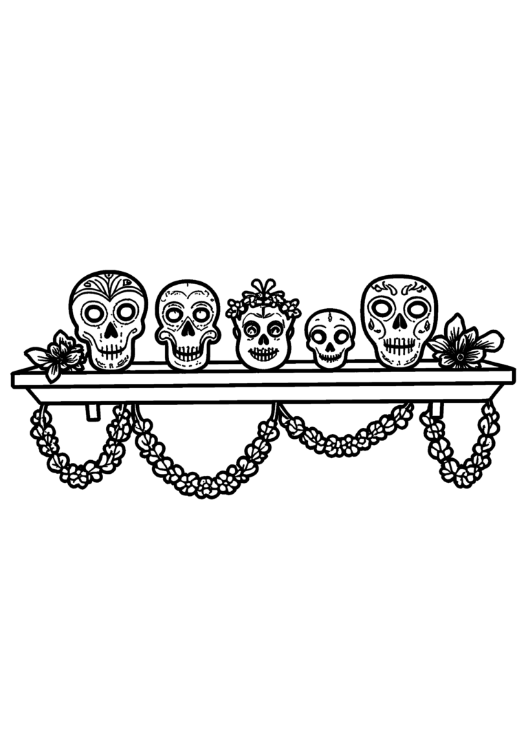 Coloriage Étagère en bois à imprimer gratuitement