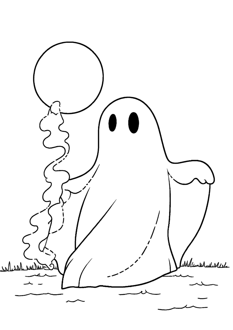 Coloriage Fantôme sombre brumeux à imprimer gratuitement