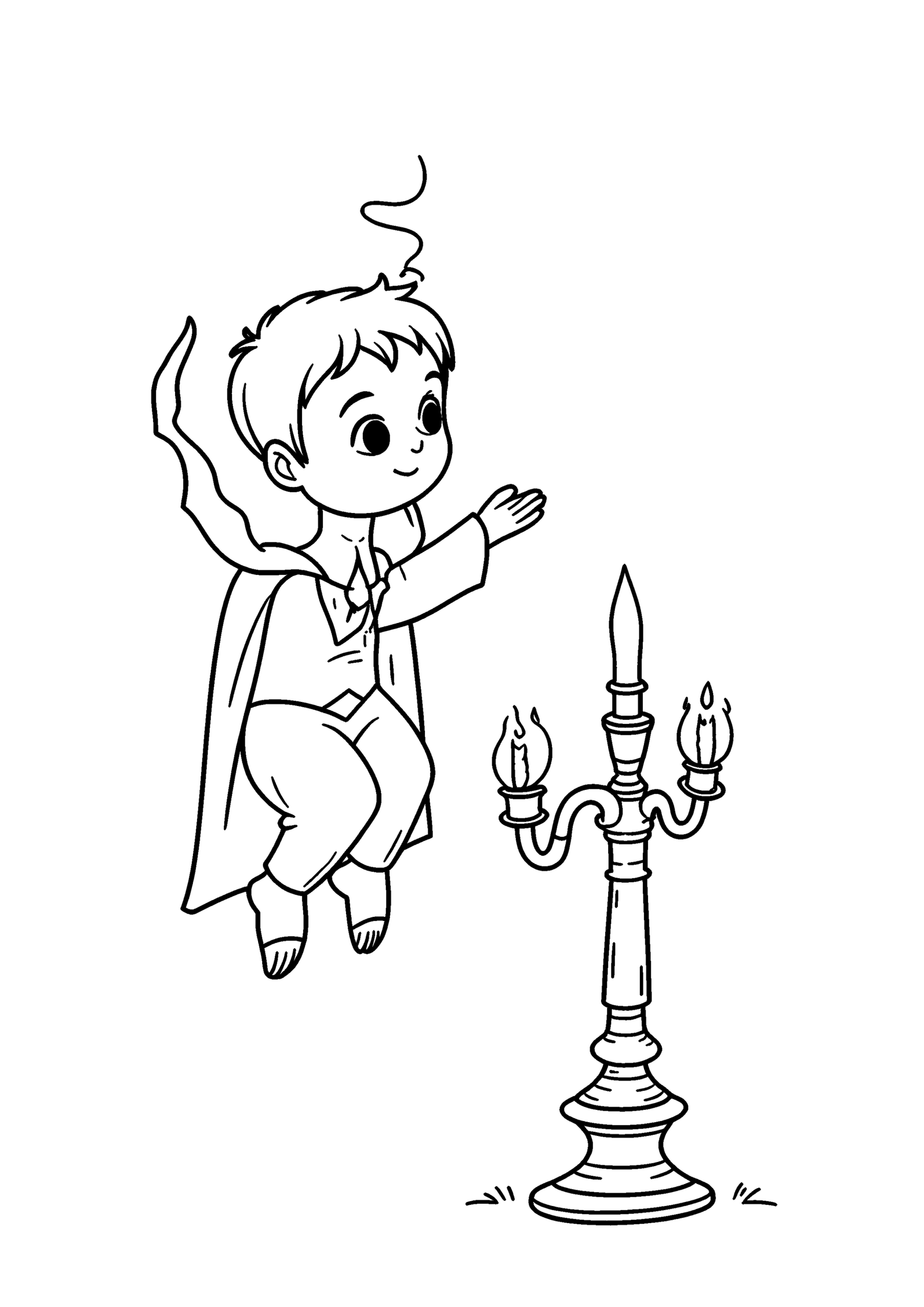 Coloriage Jeune garçon vampire, variante 3