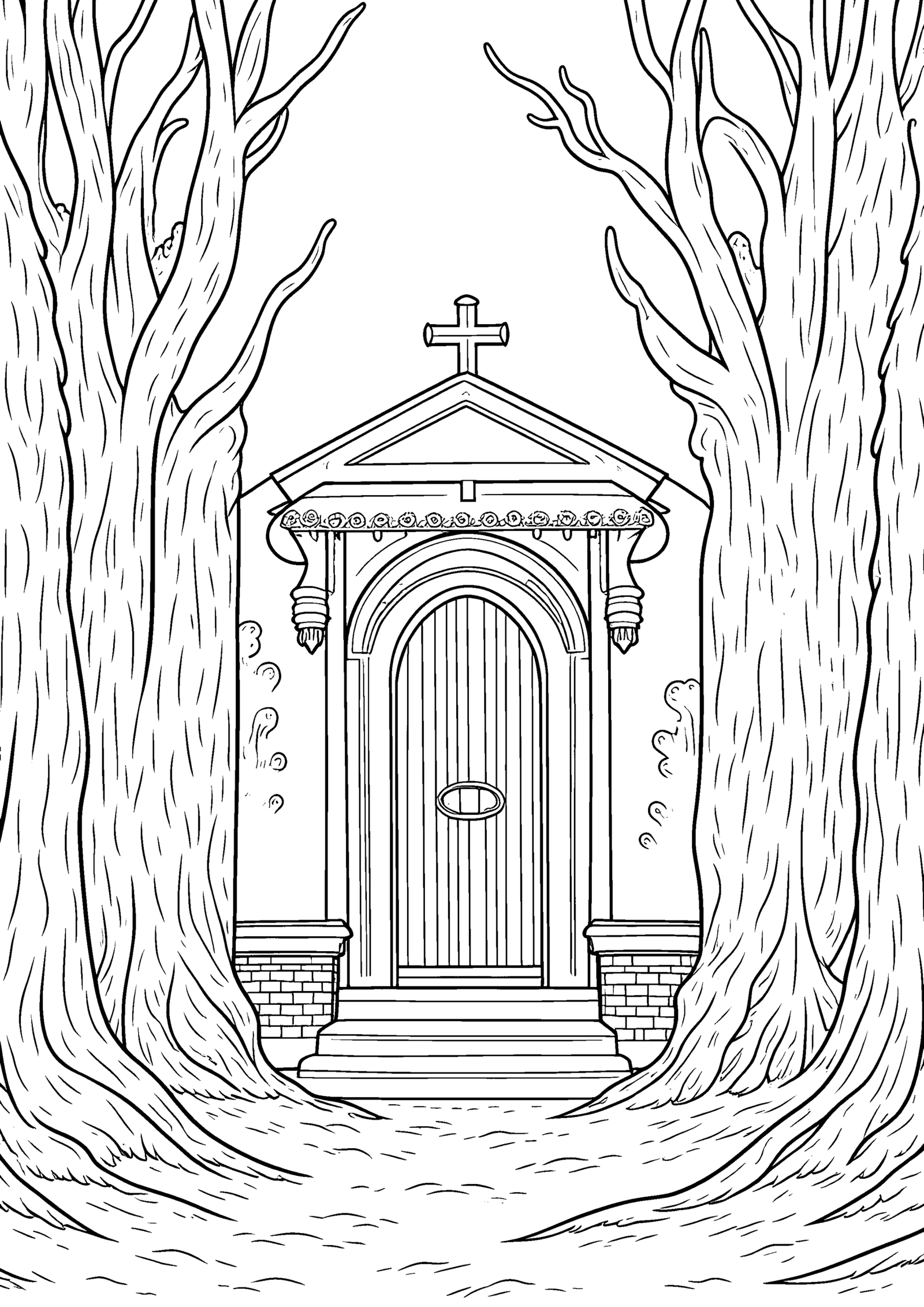 Coloriage Mausolée moussu à imprimer gratuitement
