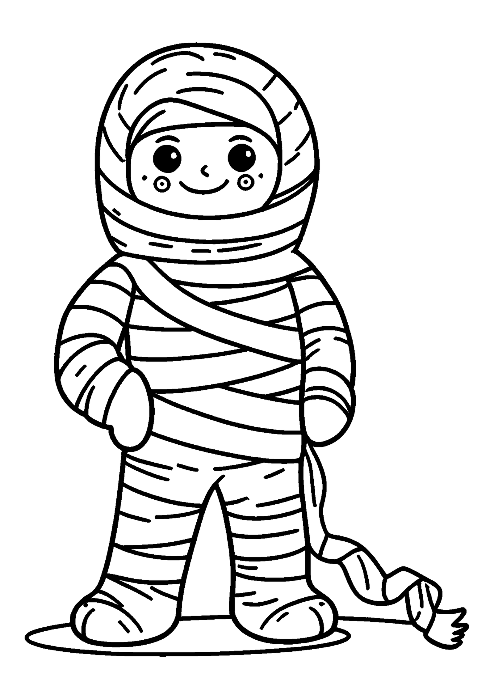 Coloriage Momie câline avec bandage à imprimer
