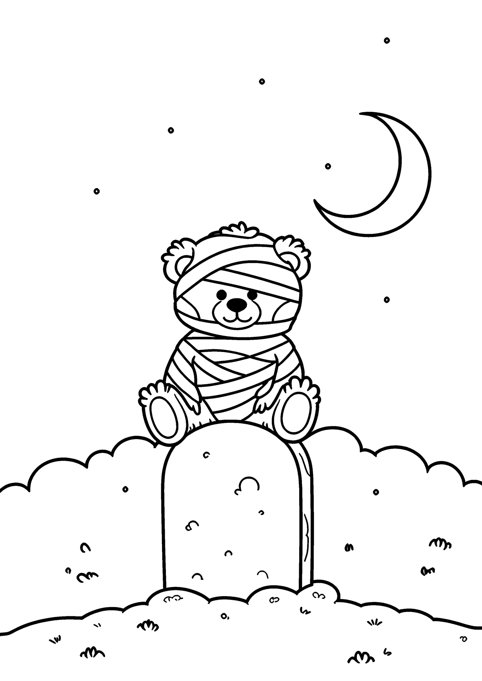 Coloriage Ourson momie à imprimer