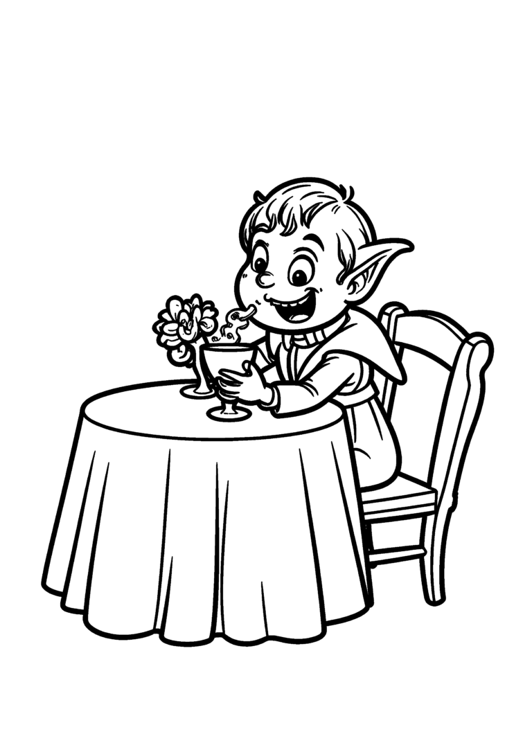 Coloriage Petit vampire buvant du jus à imprimer gratuitement