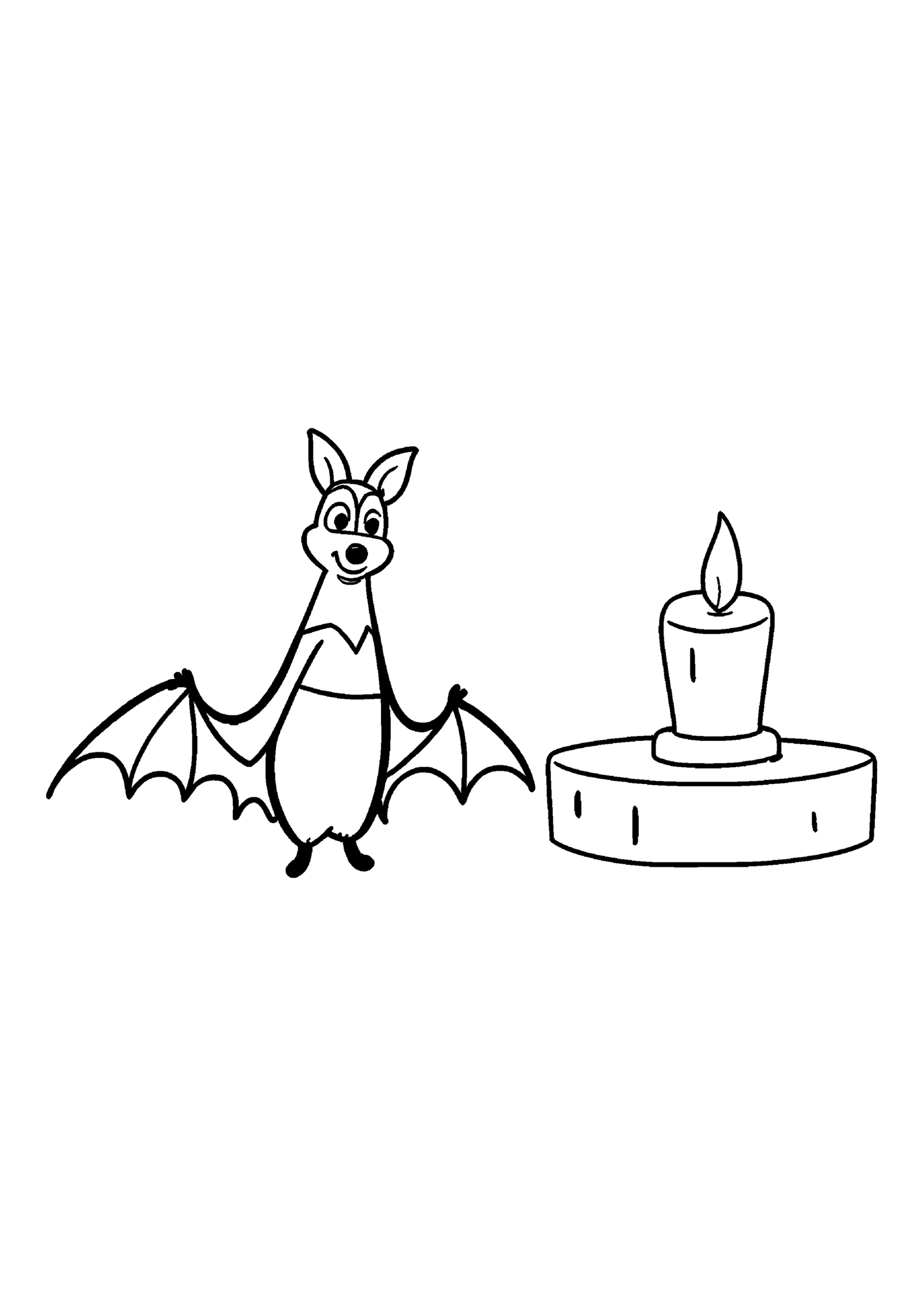 Coloriage Petit vampire déployant sa cape, variante 2