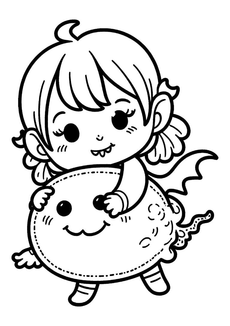 Coloriage Petite fille vampire à imprimer gratuitement