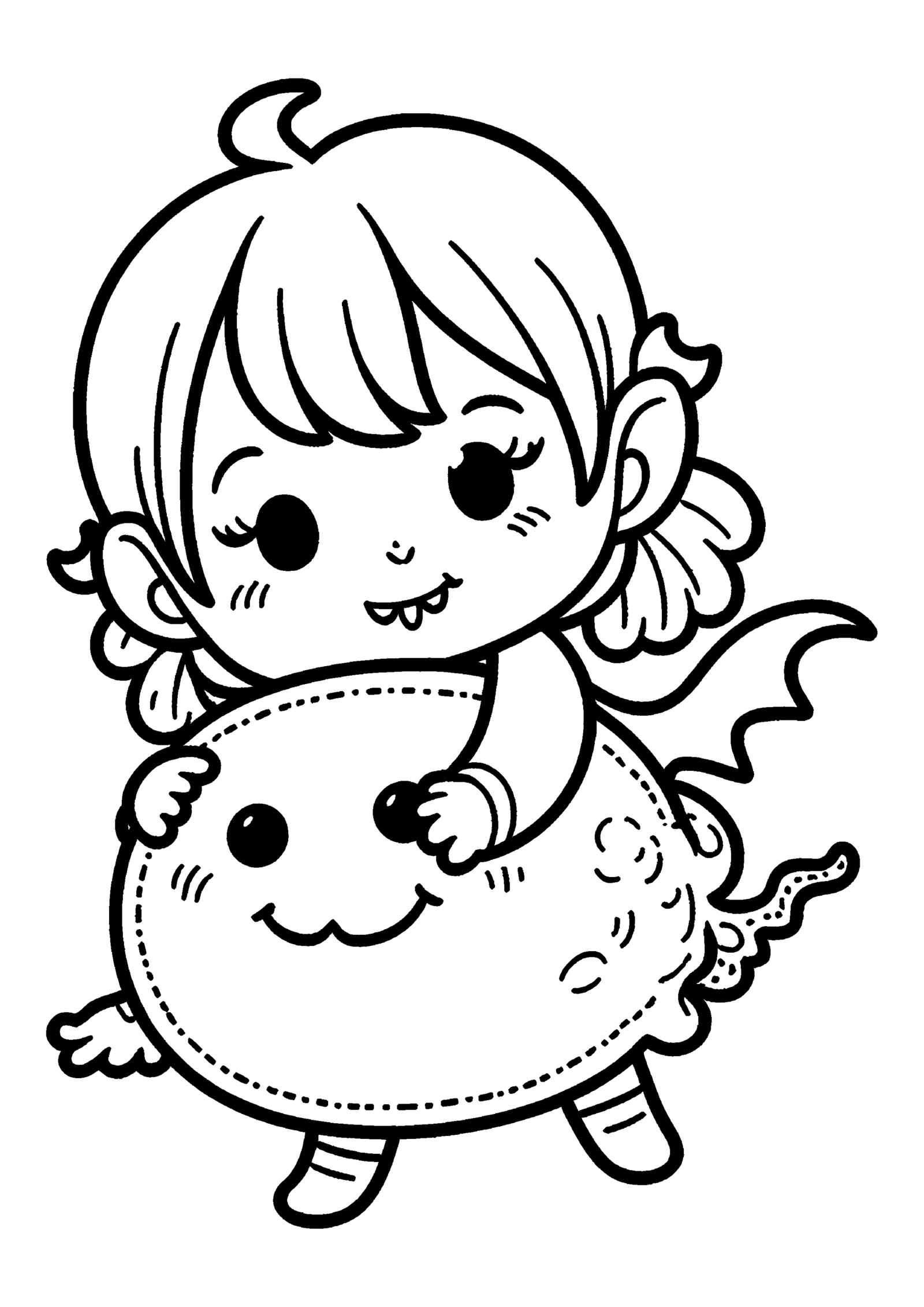 Coloriage Petite fille vampire, variante 1