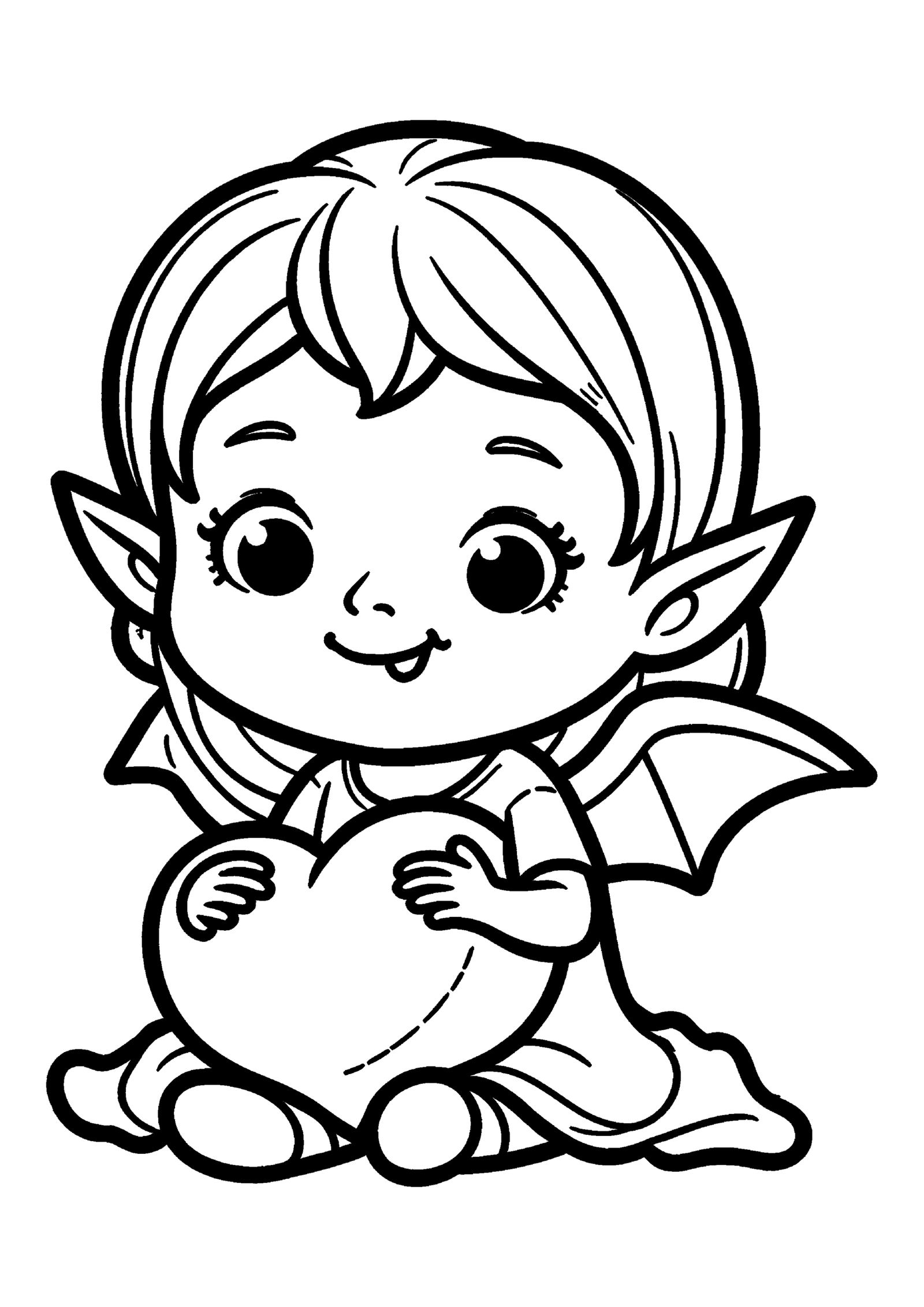 Coloriage Petite fille vampire, variante 2